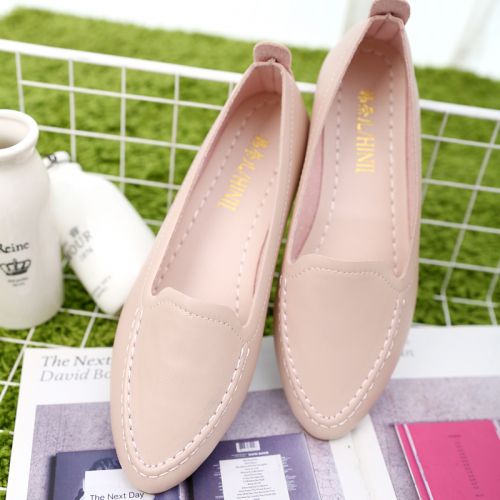 Chaussures de printemps femme en PU pointu ouverture profonde, Style romain - japonais semelle caoutchouc Ref 999153