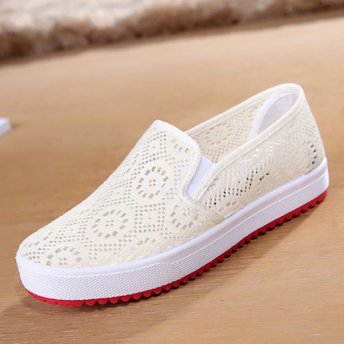 Chaussures de printemps femme en tissu ronde - loisir semelle plastique Ref 999155