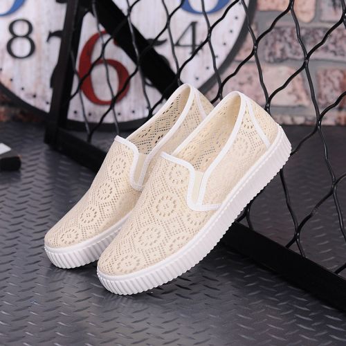 Chaussures de printemps femme en tissu élastique ronde - doux semelle plastique Ref 999156