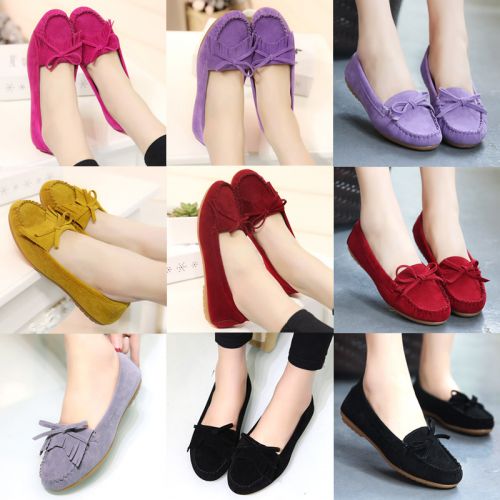 Chaussures de printemps femme en vache, Nubuck, ronde ouverture profonde, arc, houppe - semelle TPR Re