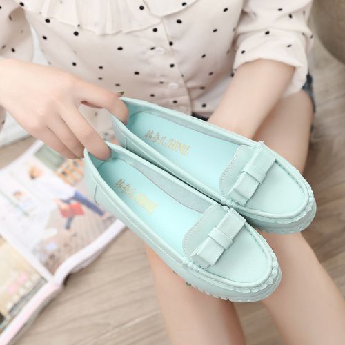 Chaussures de printemps femme en PU ronde ouverture profonde, arc - semelle caoutchouc Ref 999164