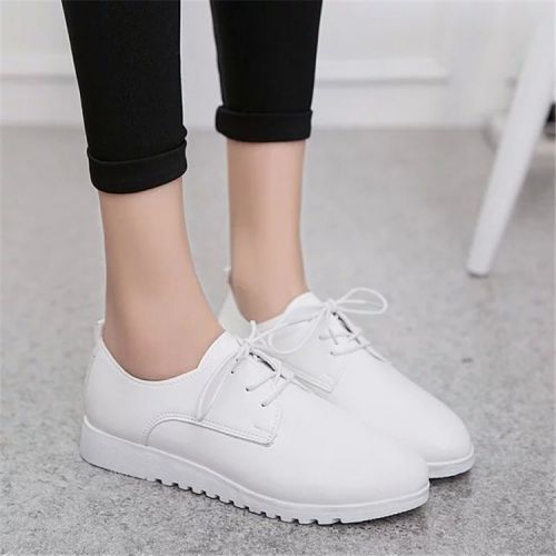 Chaussures de printemps femme en PU ronde ouverture profonde, avec lacets, Style romain - semelle caoutchouc Ref 9991