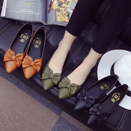 Chaussures de printemps femme en PU pointu ouverture profonde, arc - semelle caoutchouc Ref 999196