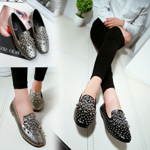 Chaussures de printemps femme en PU tête carrée ouverture profonde, avec perles - Europe semelle polyuréthane Ref 99919