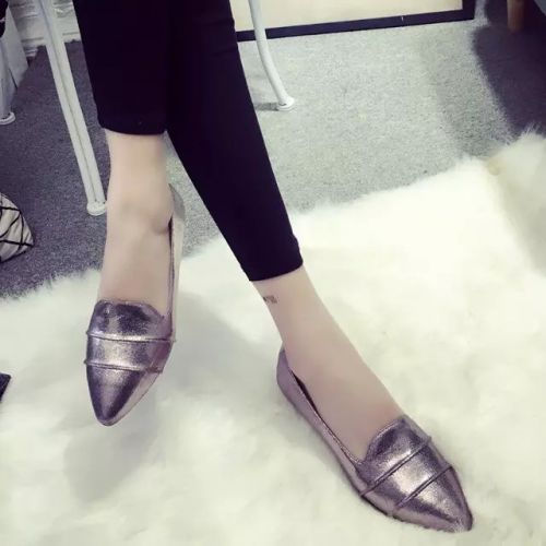 Chaussures de printemps femme en PU pointu ouverture profonde- semelle caoutchouc - Ref 999200