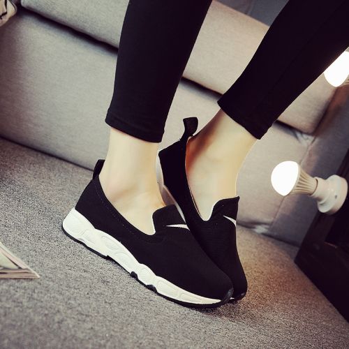Chaussures de printemps femme en tissu ronde ouverture profonde- semelle caoutchouc - Ref 999229