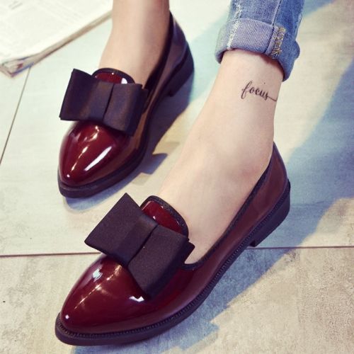 Chaussures de printemps femme en PU pointu arc - doux semelle caoutchouc Ref 999231