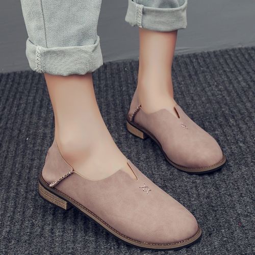 Chaussures de printemps femme en Ercengzhupi ronde - Retro semelle caoutchouc Ref 999235