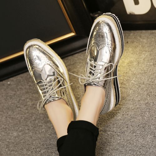 Chaussures de printemps femme en PU tête carrée Génoise - Europe semelle fond composite Ref 999254