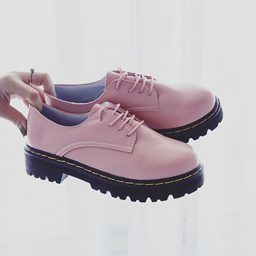 Chaussures de printemps femme en PU ronde avec lacets - Angleterre semelle caoutchouc Ref 999267