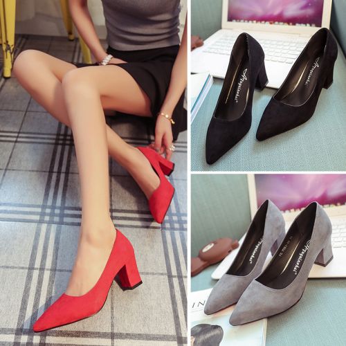 Chaussures de printemps femme en pointu ouverture profonde- semelle caoutchouc - Ref 999278