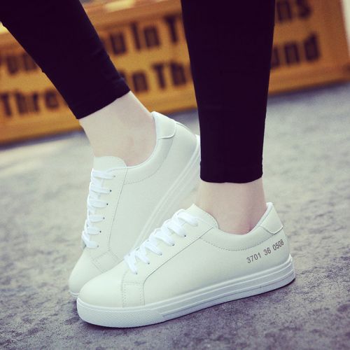 Chaussures de printemps femme en PU ronde T-strap, avec lacets, ouverture profonde- loisir - semelle caoutchouc Ref 