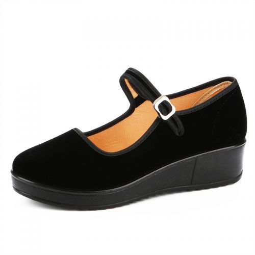 Chaussures de printemps femme en Xi Shi Cashmere ronde - Commuter semelle polyuréthane Ref 999339