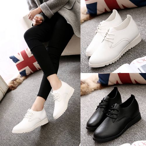 Chaussures de printemps femme en PU ronde ouverture profonde- Angleterre - semelle caoutchouc Ref 999350
