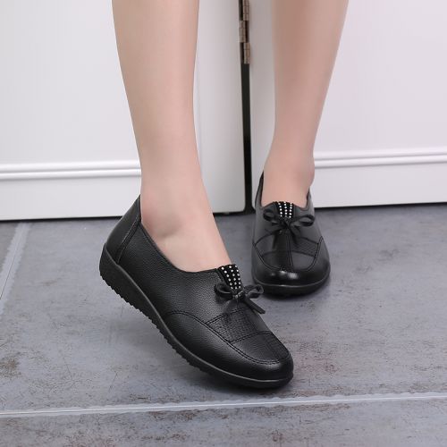 Chaussures de printemps femme en PU ronde arc, houppe, décoration métallique - élégant semelle polyuréthane Ref 999352