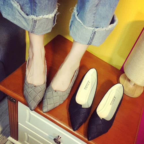 Chaussures de printemps femme en PU SONLARFU pointu ouverture profonde- semelle caoutchouc - Ref 999355