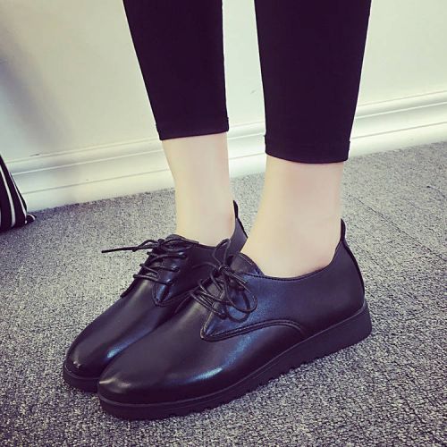 Chaussures de printemps femme en PU ronde ouverture profonde, avec lacets, Wedges, étanche, Style romain - Ref 999367