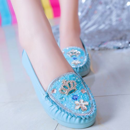 Chaussures de printemps femme en PU ronde avec perles, ouverture profonde- semelle caoutchouc - Ref 999379