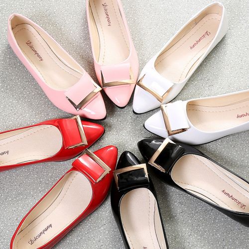 Chaussures de printemps femme en PU pointu ouverture profonde- doux - semelle caoutchouc Ref 999400