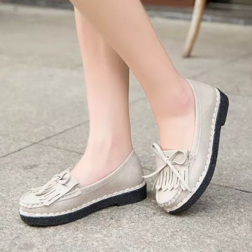 Chaussures de printemps femme en PU ronde houppe - Europe Ref 999404