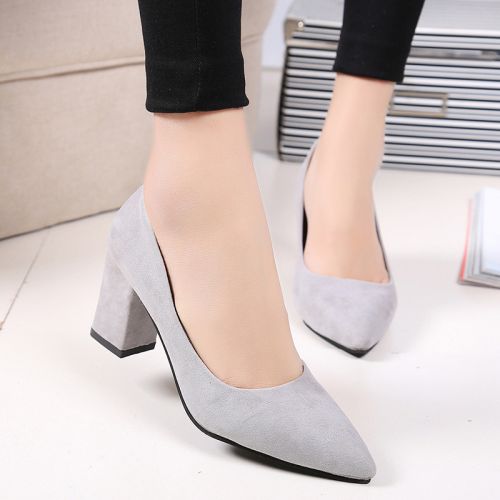 Chaussures de printemps femme en vache, Nubuck, pointu - Commuter semelle caoutchouc Ref 999415