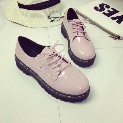 Chaussures de printemps femme en Manteau peinture ronde avec lacets, Génoise, étanche - collège semelle ca