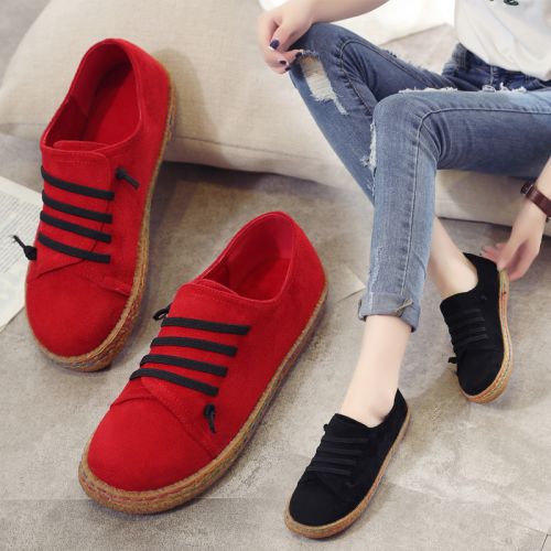 Chaussures de printemps femme en vache, Nubuck, ronde ouverture profonde- semelle caoutchouc - Ref 999587