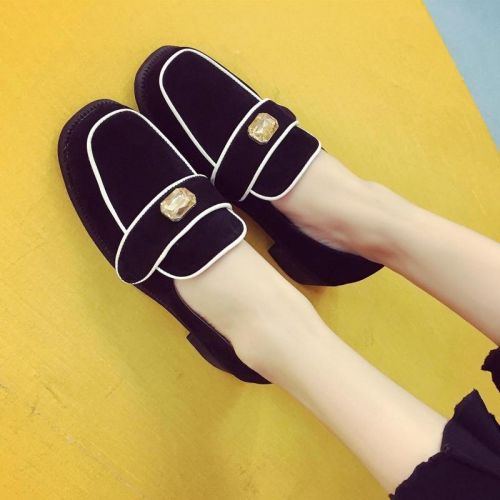 Chaussures de printemps femme en CRRCRRCRR tête carrée avec perles, - Angleterre semelle caoutchouc Ref 99