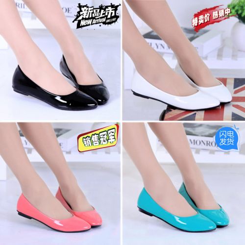 Chaussures de printemps femme en Manteau peinture pointu ouverture profonde- doux - semelle caoutchouc Ref 999915