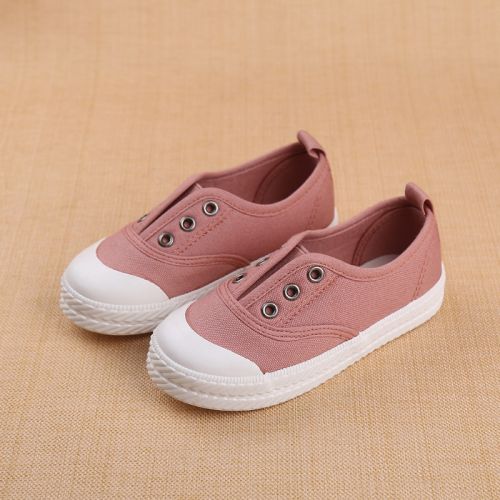 Chaussures de tennis enfants en toile coutures cuir pour Toute saison - semelle caoutchouc Ref 1003081