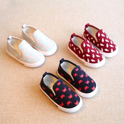 Chaussures de tennis enfants en toile pour printemps - semelle plastique Ref 1003282