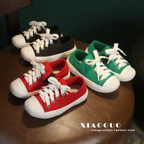 Chaussures de tennis enfants en toile pour printemps - semelle caoutchouc Ref 1003382