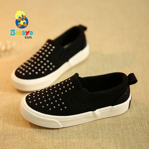 Chaussures de tennis enfants en toile pour printemps - semelle caoutchouc antidérapant Ref 1004187