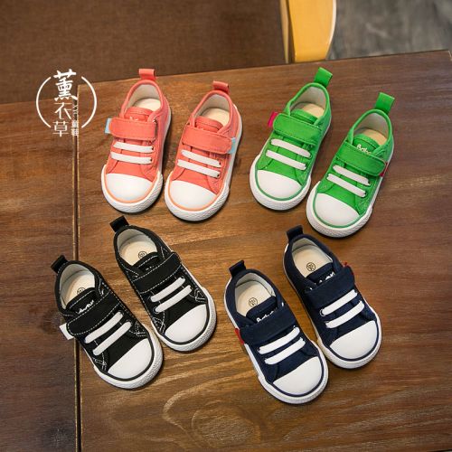 Chaussures de tennis enfants en toile pour printemps - semelle caoutchouc antidérapant Ref 1004609