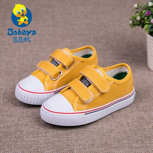 Chaussures de tennis enfants en toile pour printemps - semelle caoutchouc antidérapant Ref 1004750