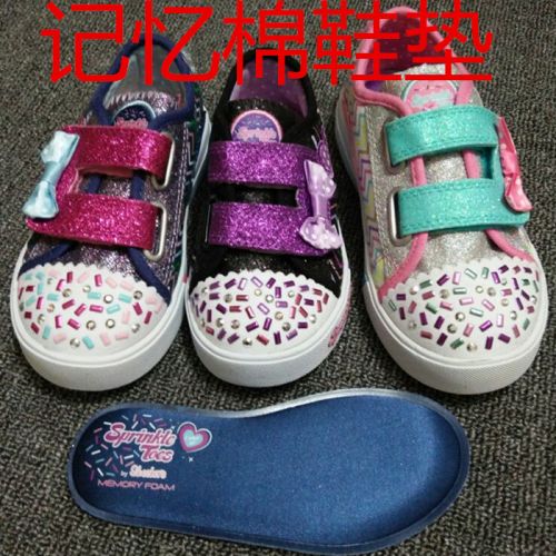 Chaussures de tennis enfants en toile avec perles pour Toute saison - semelle caoutchouc Ref 1005216