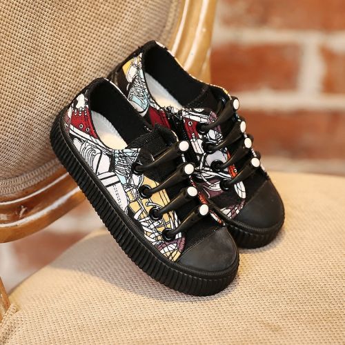 Chaussures de tennis enfants en toile pour printemps - semelle caoutchouc naturel Ref 1005266