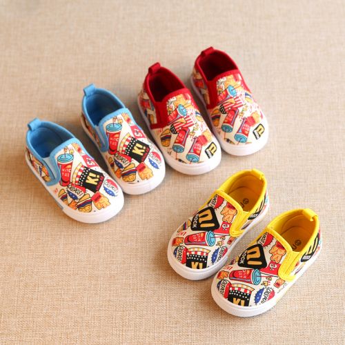 Chaussures de tennis enfants en toile pour printemps - semelle plastique Ref 1005501