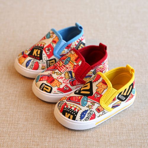 Chaussures de tennis enfants en toile pour printemps - semelle plastique Ref 1005505