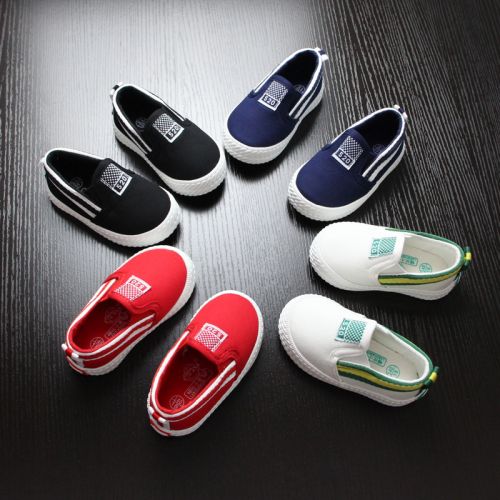 Chaussures de tennis enfants en toile pour printemps - semelle caoutchouc antidérapant Ref 1006126