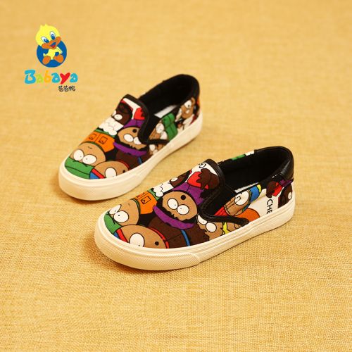 Chaussures de tennis enfants en toile pour printemps - semelle caoutchouc antidérapant Ref 1006162