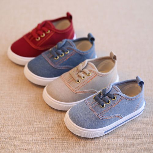 Chaussures de tennis enfants en toile pour printemps - semelle plastique Ref 1006492