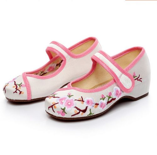 Chaussures de tennis enfants en toile brodé pour printemps - Ref 1006508