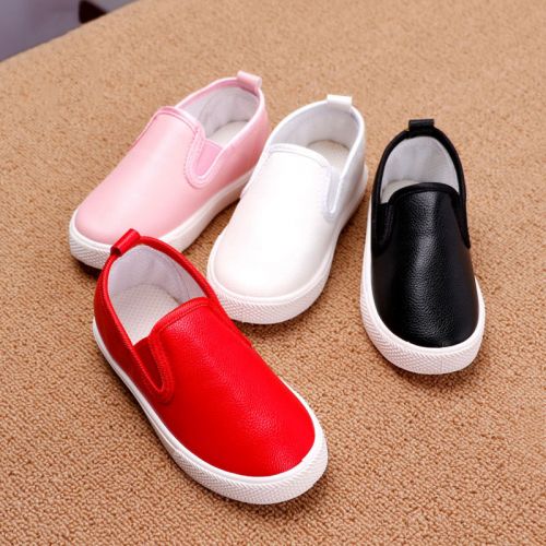 Chaussures de tennis enfants en similicuir pour printemps - semelle plastique Ref 1006747