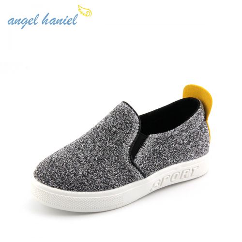 Chaussures de tennis enfants en tissu paillette pour printemps - semelle caoutchouc naturel Ref 1006781