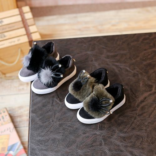 Chaussures de tennis enfants coutures en cuir pour hiver - semelle caoutchouc antidérapant Ref 1006854