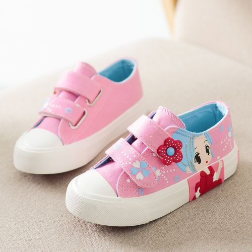 Chaussures de tennis enfants en toile brodé pour printemps - semelle caoutchouc Wear Ref 1006941