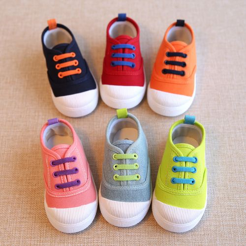 Chaussures de tennis enfants en toile pour printemps - semelle plastique Ref 1007531