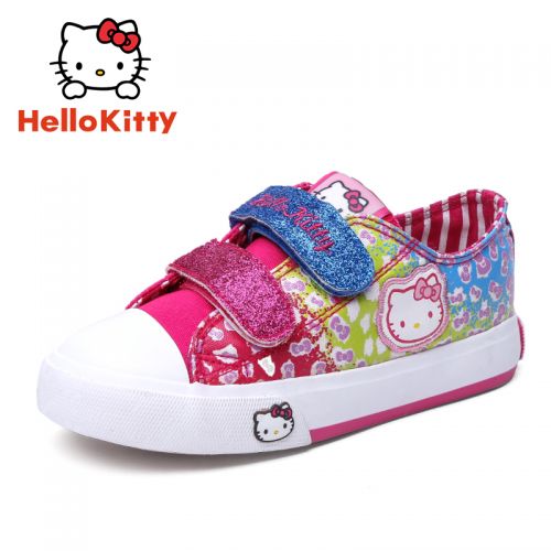 Chaussures de tennis enfants en toile HELLO KITTY pour printemps - semelle vulcanisation Ref 1007735