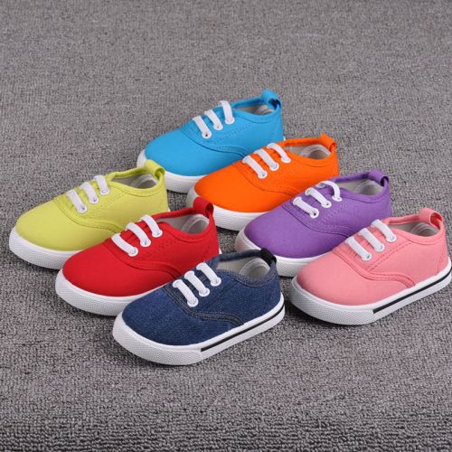 Chaussures de tennis enfants en toile pour printemps - semelle caoutchouc Ref 1007939